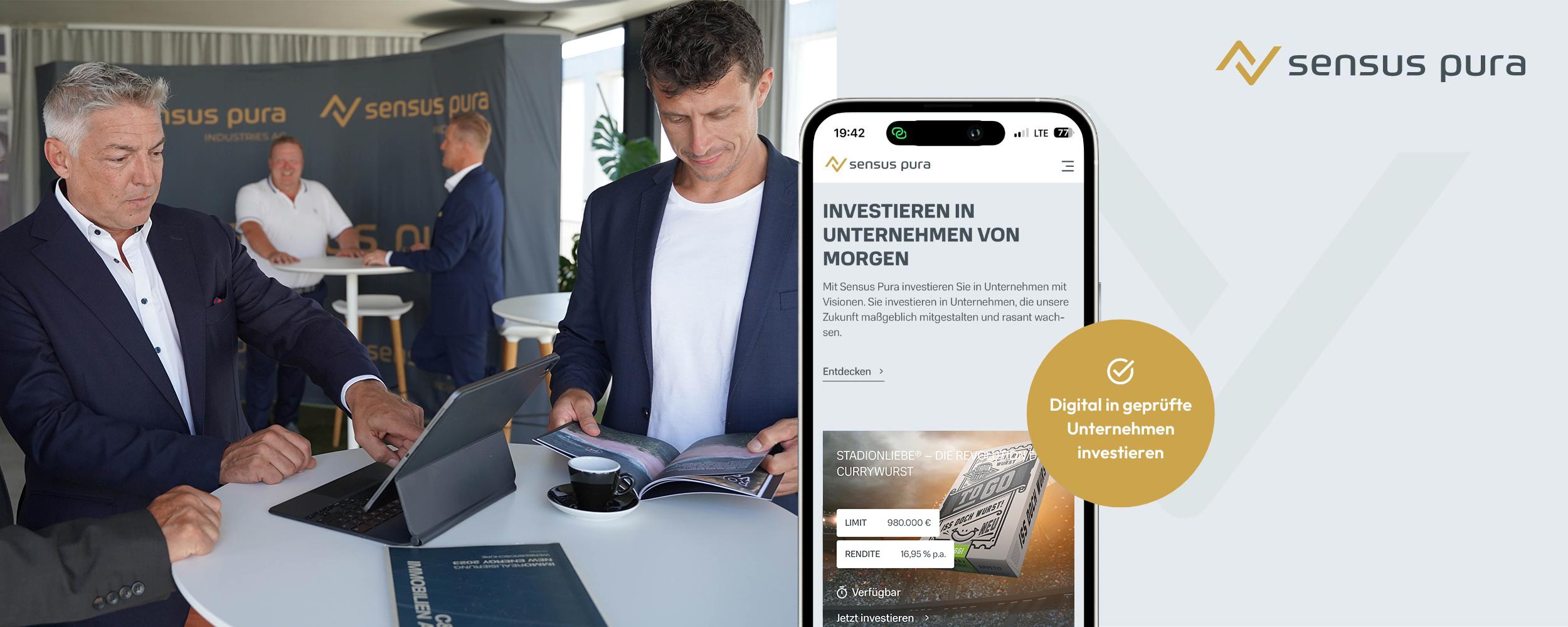 Sensus-Pura Header mit Smartphone